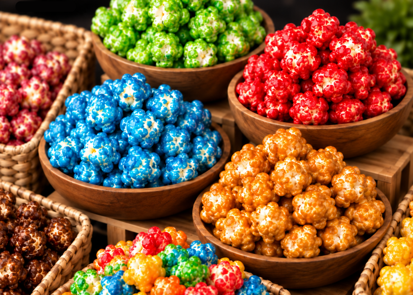 Candied gourmet popcorn collection