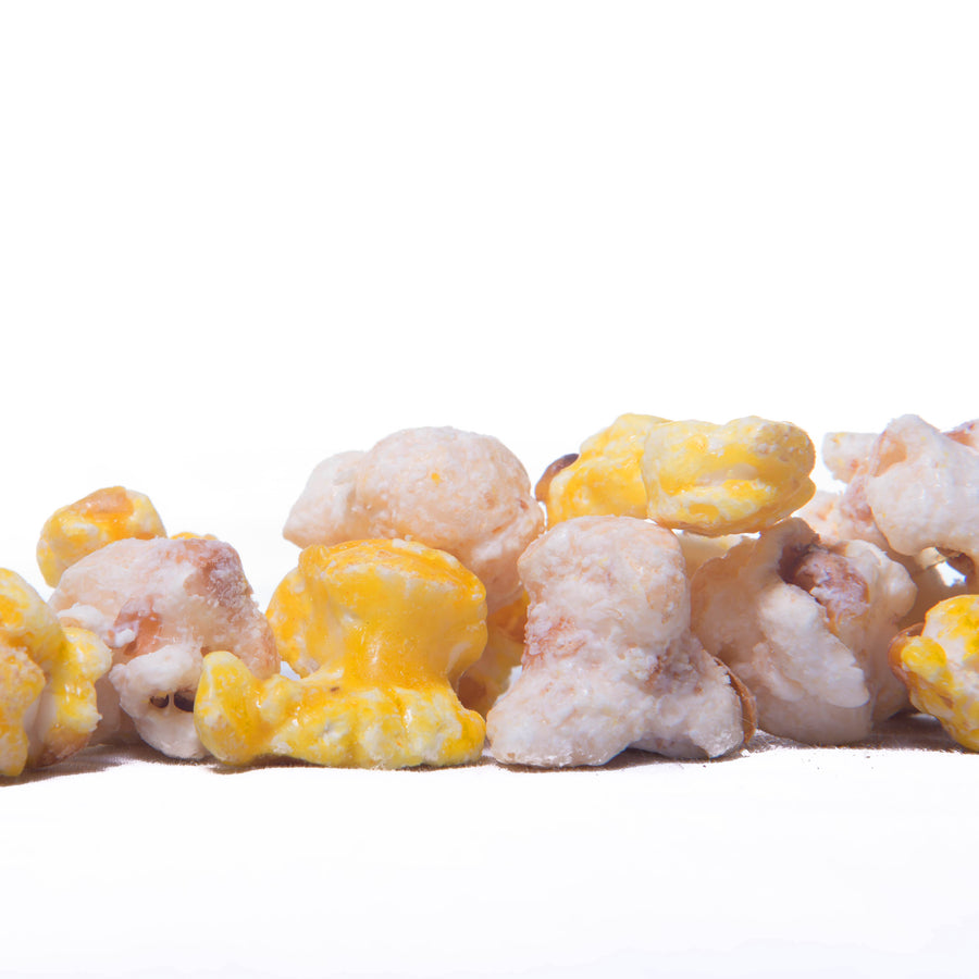 Gourmet Banana Cream Pie Popcorn with banana flavored popcorn, chocolate and vanilla wafers